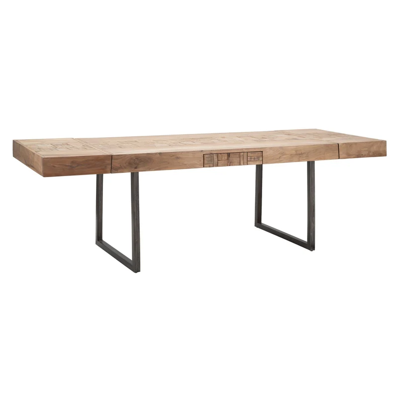 Tavolo "Mumbai" allungabile in legno di acacia per cucina e soggiorno 160/240 x 90 cm