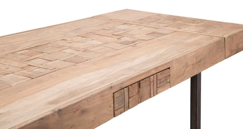 Tavolo "Mumbai" allungabile in legno di acacia per cucina e soggiorno 160/240 x 90 cm