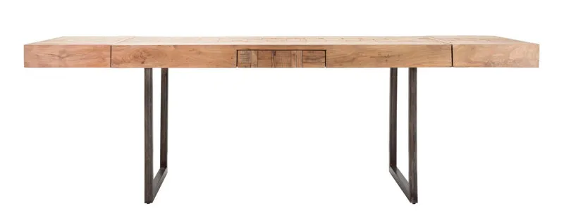 Tavolo "Mumbai" allungabile in legno di acacia per cucina e soggiorno 160/240 x 90 cm
