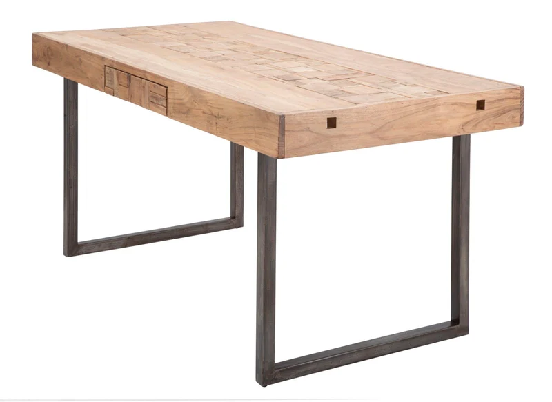 Tavolo "Mumbai" allungabile in legno di acacia per cucina e soggiorno 160/240 x 90 cm