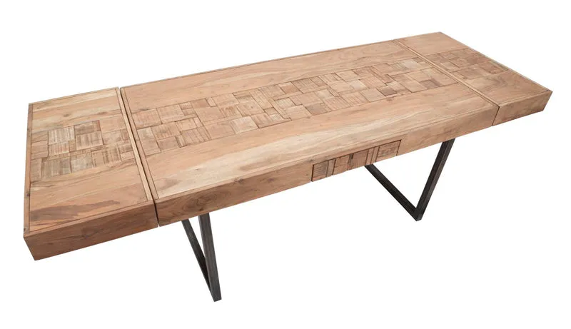Tavolo "Mumbai" allungabile in legno di acacia per cucina e soggiorno 160/240 x 90 cm