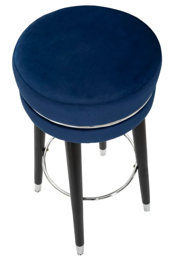 Sgabello da bar "Paris" in poliestere gambe in legno colore nero per interni