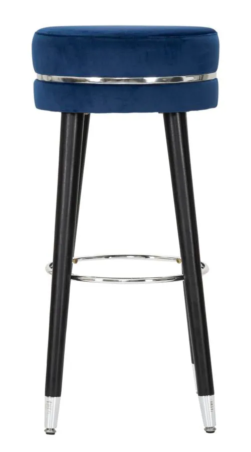 Sgabello da bar "Paris" in poliestere gambe in legno colore nero per interni
