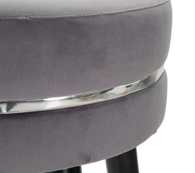 Sgabello da bar "Paris" in poliestere gambe in legno colore nero per interni