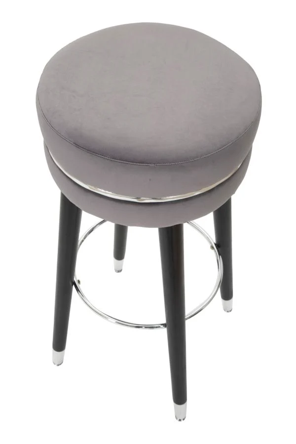 Sgabello da bar "Paris" in poliestere gambe in legno colore nero per interni