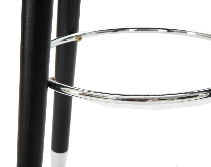 Sgabello da bar "Paris" in poliestere gambe in legno colore nero per interni
