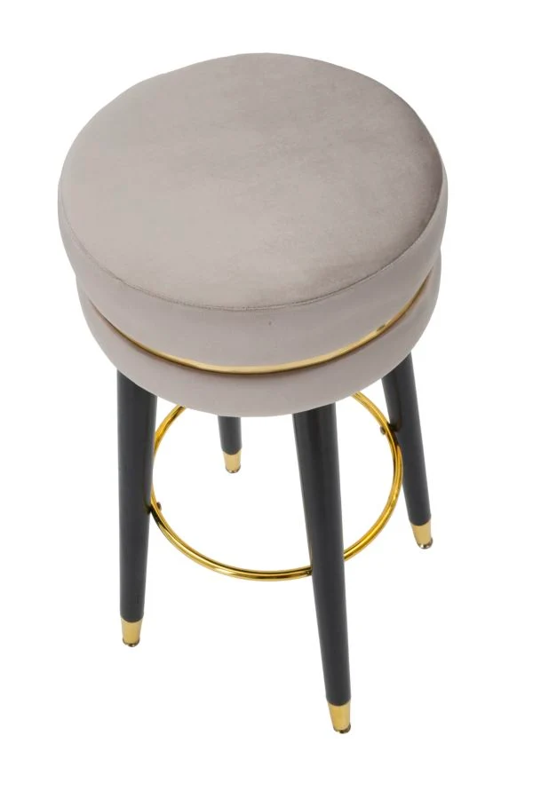 Sgabello da bar "Paris" in poliestere gambe in legno colore nero per interni