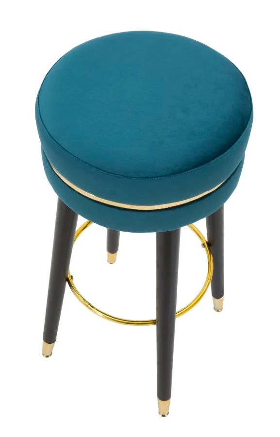 Sgabello da bar "Paris" in poliestere gambe in legno colore nero per interni