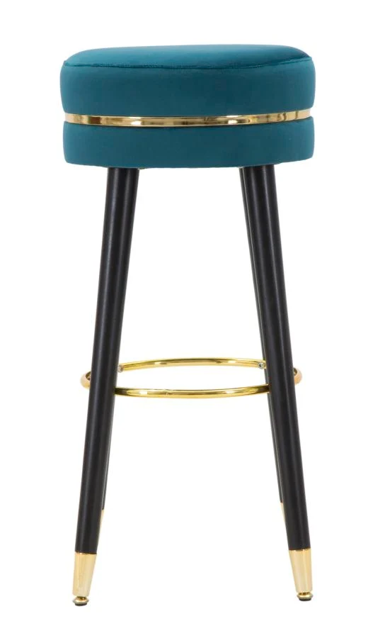 Sgabello da bar "Paris" in poliestere gambe in legno colore nero per interni