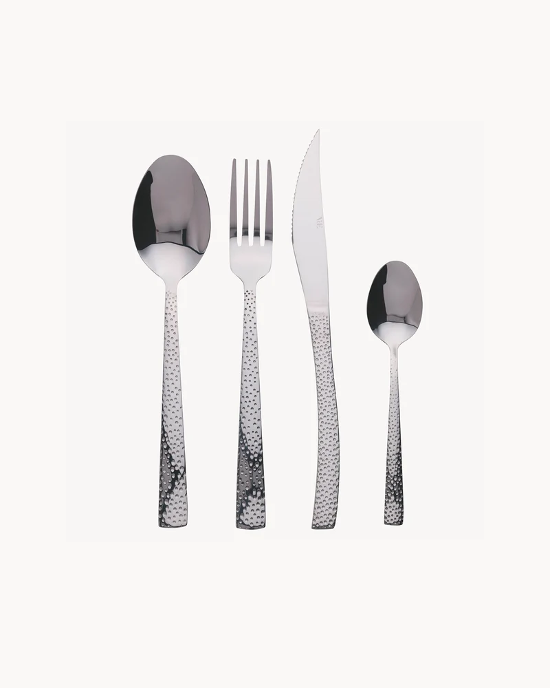 Set 24 posate in acciaio lucido Stone