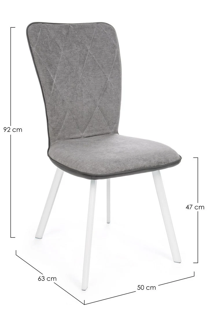 Sedia "Angelica" con struttura in acciaio e compensato, per arredo interno 50 x 63 x h 92 cm