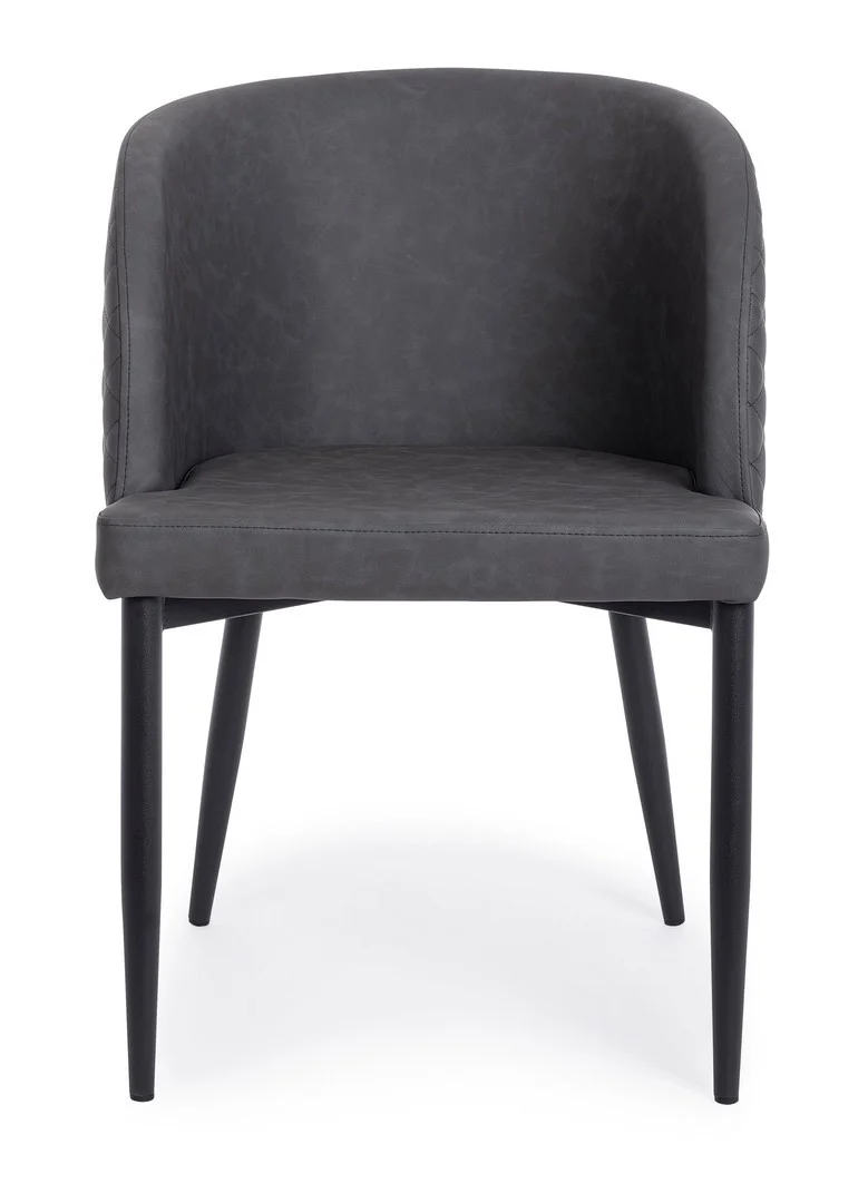 Sedia "Chris" con gambe in acciaio verniciato a polvere, per arredo interno 54 x 54 x h 76 cm