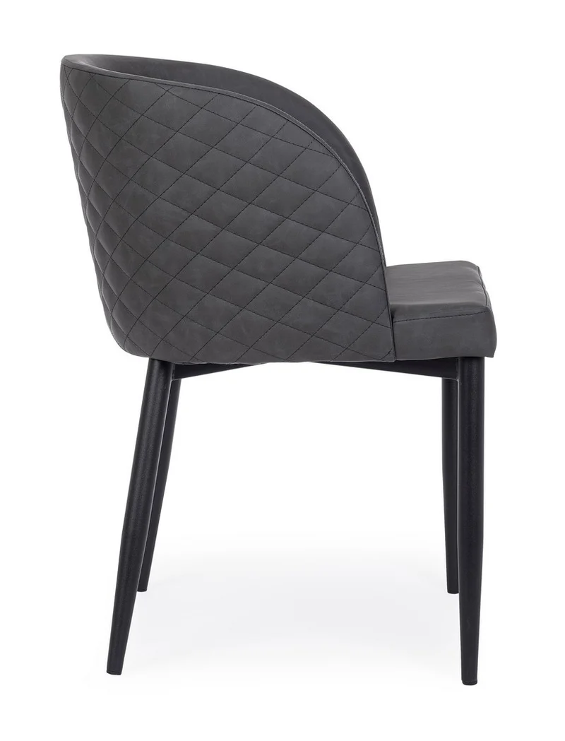 Sedia "Chris" con gambe in acciaio verniciato a polvere, per arredo interno 54 x 54 x h 76 cm