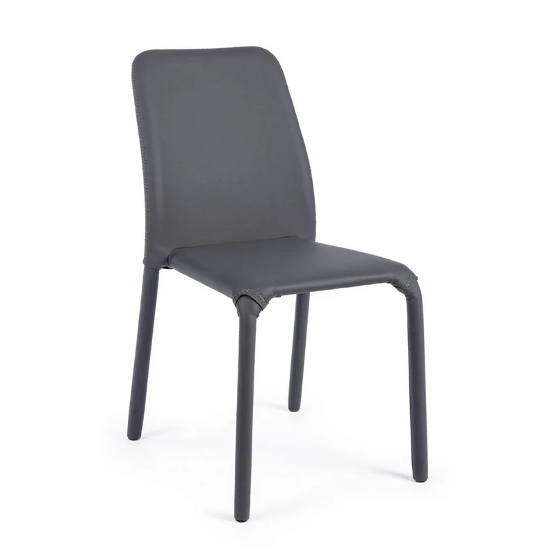 Sedia "Pathos" con struttura e gambe in acciaio, per arredo interno 42 x 61 x h 85,5 cm