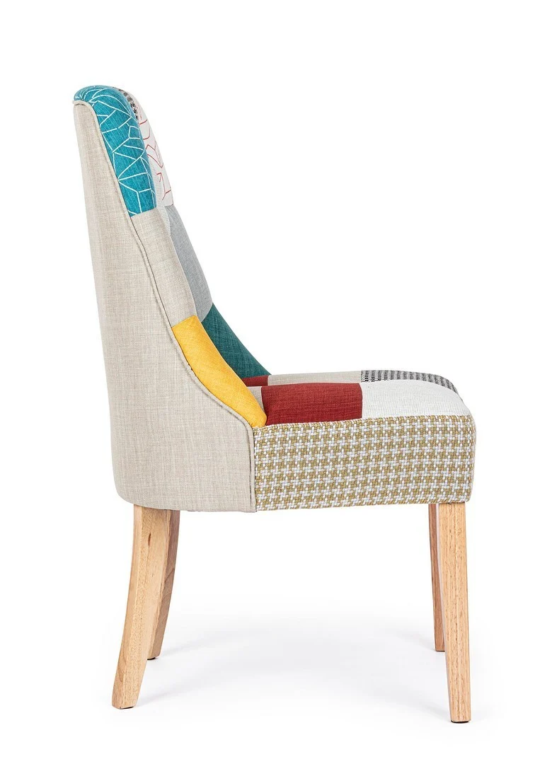 Sedia "Galatea" con struttura in legno di pino e compensato, per arredo interno 51 x 62 x h 93 cm