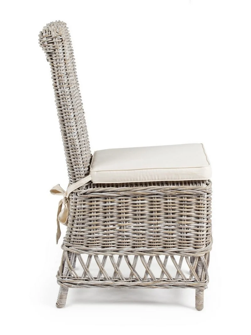 Sedia "Warna" con struttura in rattan, per arredo interno 47 x 55 x h 100 cm