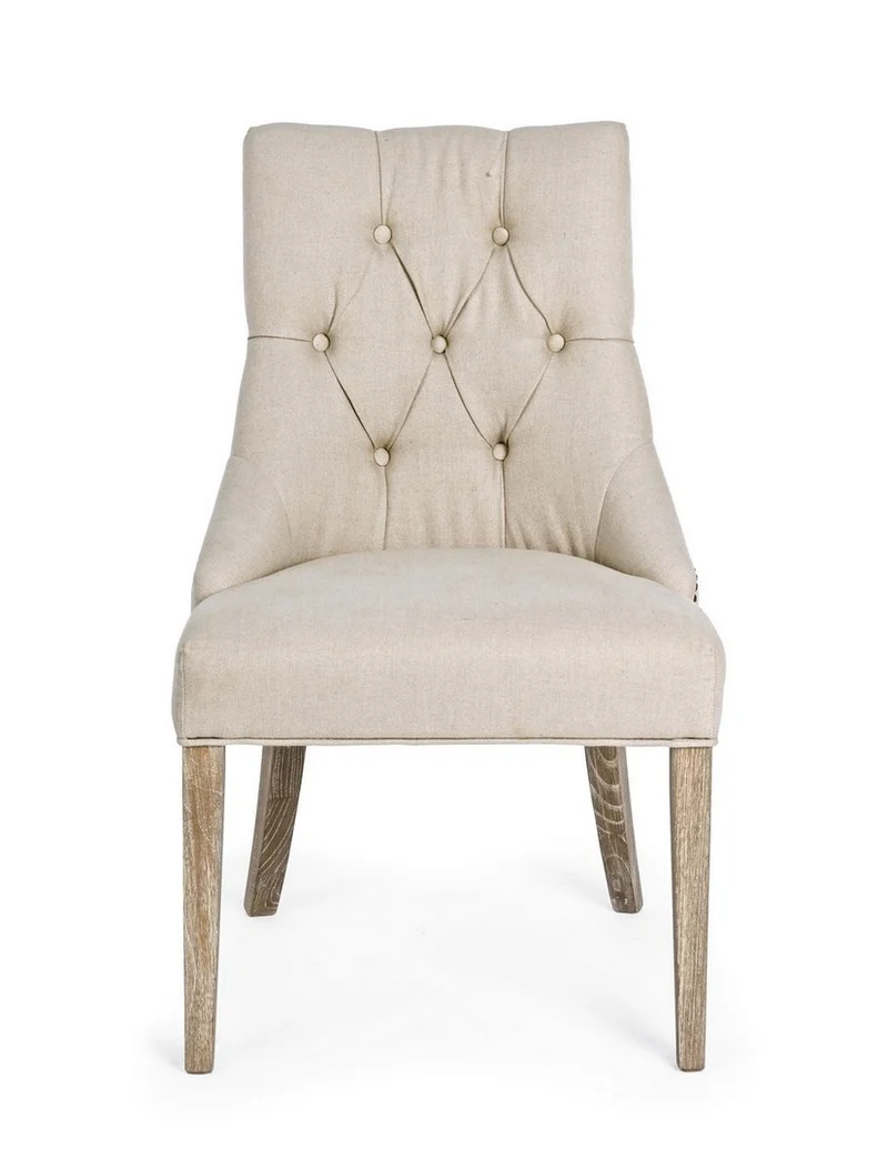 Sedia "Cally" con struttura in legno di quercia, per arredo interno 51 x 61 x h 90 cm