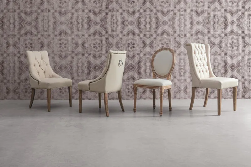 Sedia "Cally" con struttura in legno di quercia, per arredo interno 51 x 61 x h 90 cm