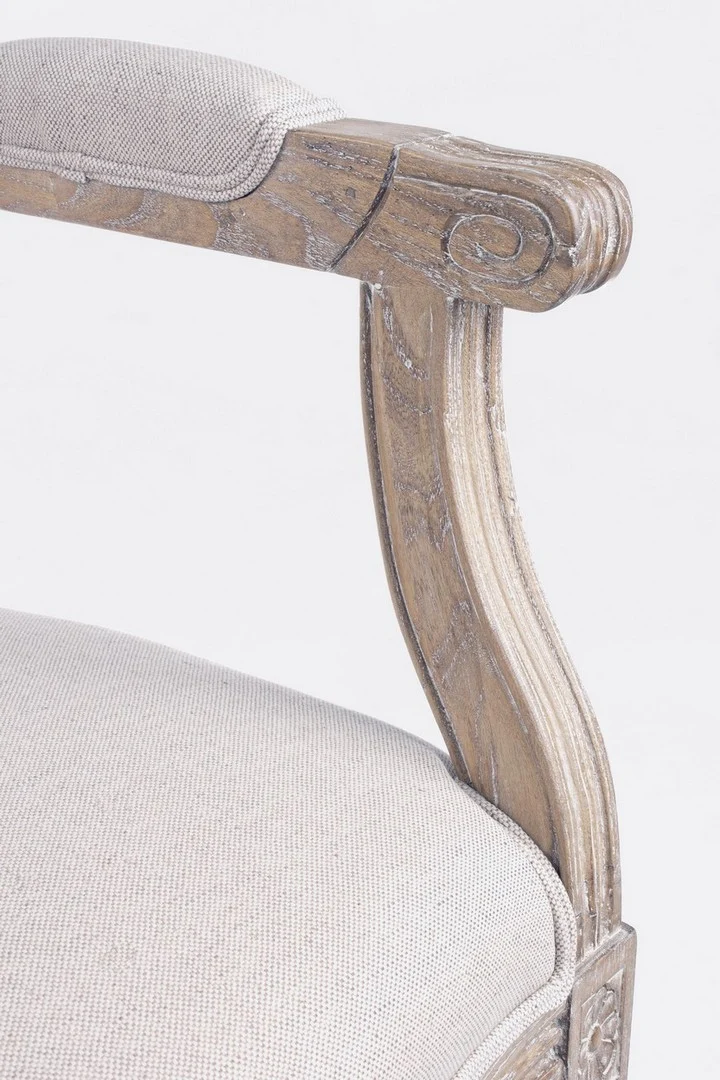 Sedia "Liliane" con struttura in legno di frassino, per arredo interno con braccioli, 58 x 67 x h 96 cm