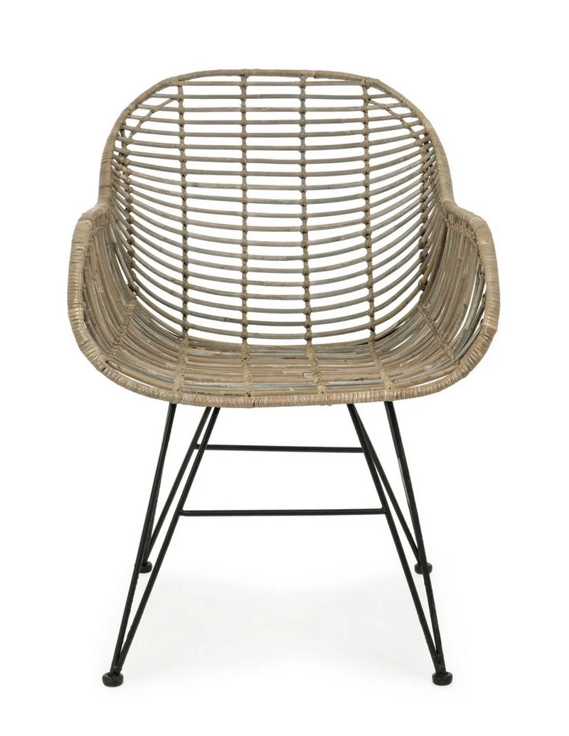 Sedia "Raquel" con struttura in acciaio, per arredo interno con braccioli, 59 x 63 x h 83 cm