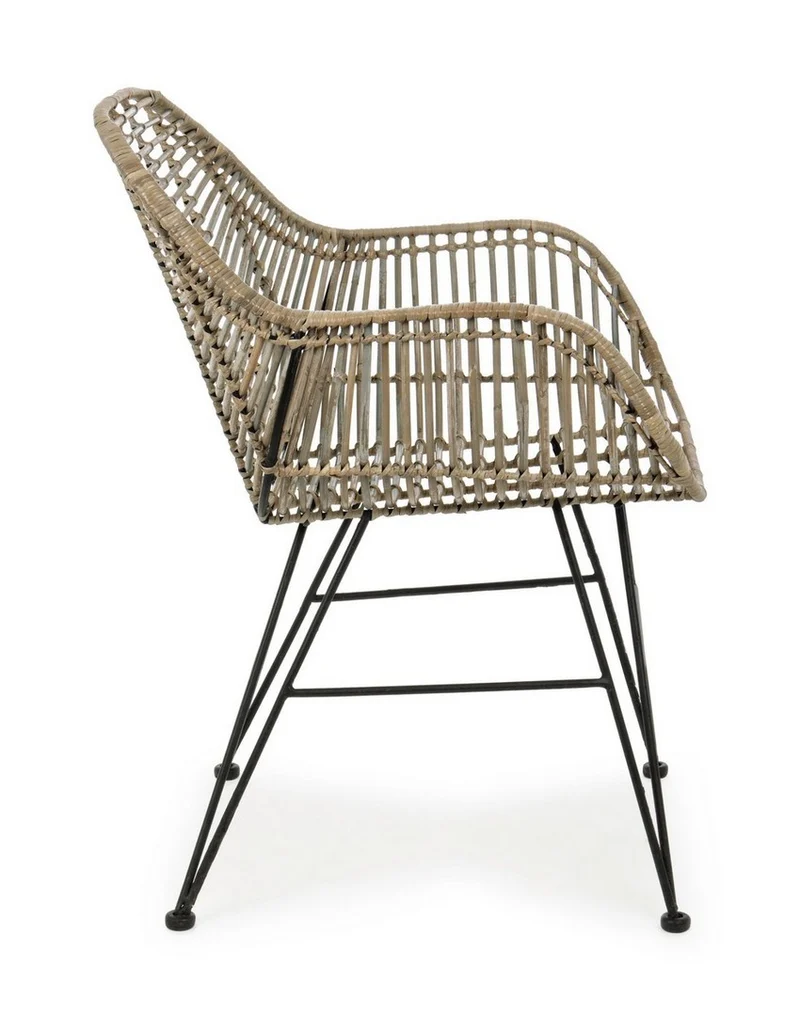 Sedia "Raquel" con struttura in acciaio, per arredo interno con braccioli, 59 x 63 x h 83 cm