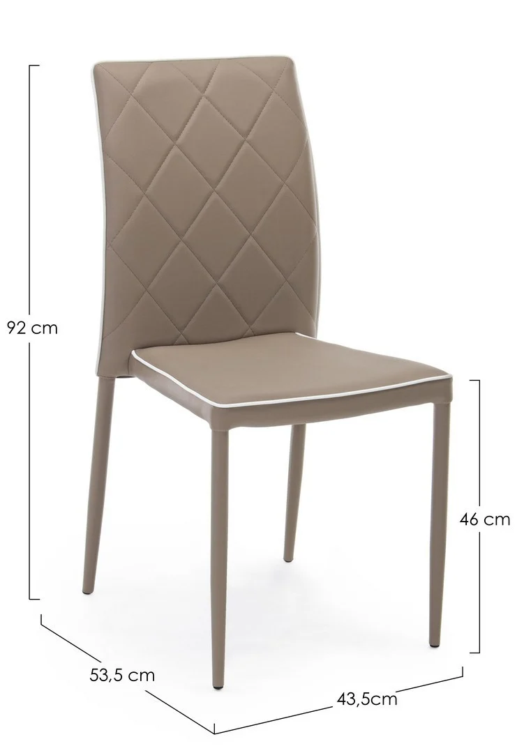 Sedia "Achille" con struttura in acciaio, per arredo interno 43,5 x 53,5 x h 92 cm