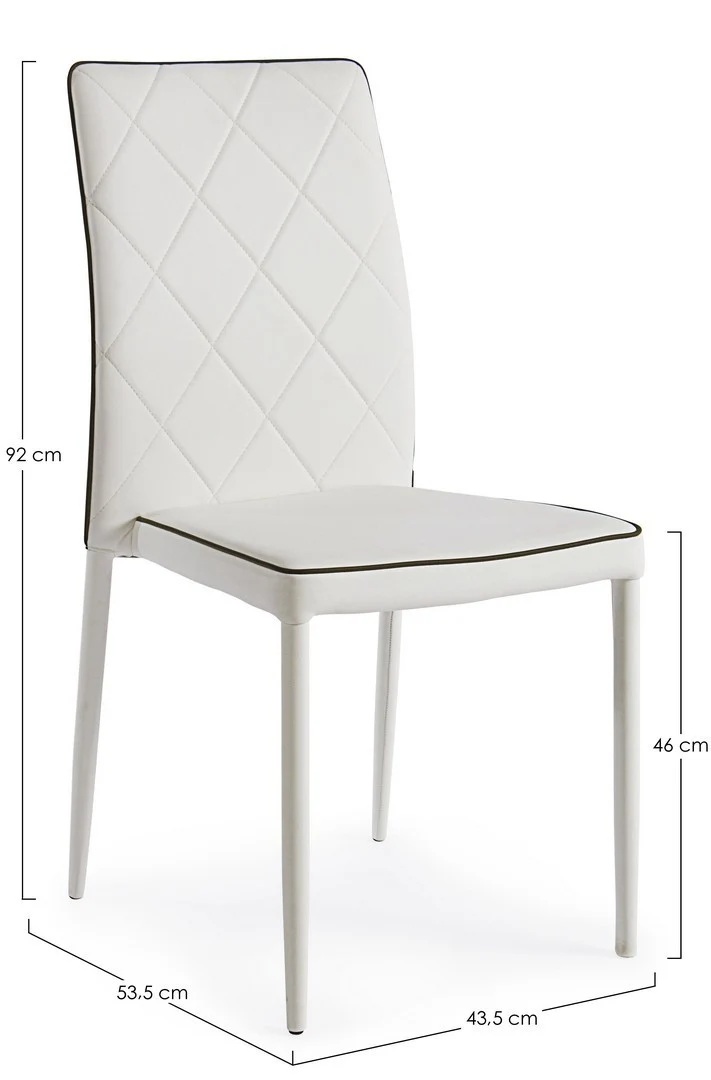 Sedia "Achille" con struttura in acciaio, per arredo interno 43,5 x 53,5 x h 92 cm