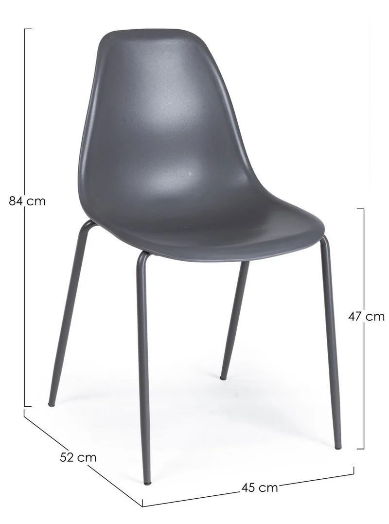 Sedia "Iris" con gambe in tubolare di acciaio verniciato a polvere, per arredo interno 45 x 52 x h 84 cm