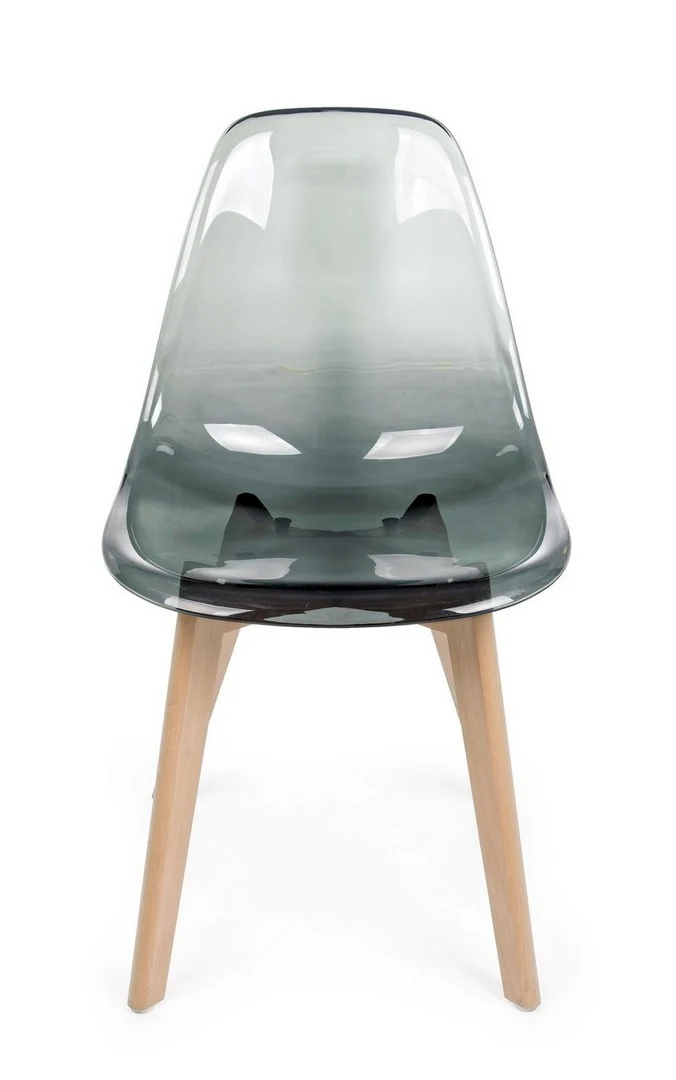 Sedia "Easy" con seduta e schienale in policarbonato, per arredo interno 52 x 47 x h 82 cm