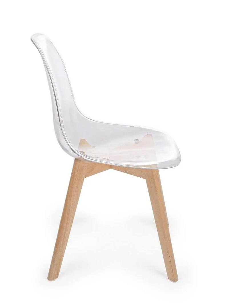 Sedia "Easy" con seduta e schienale in policarbonato, per arredo interno 52 x 47 x h 82 cm