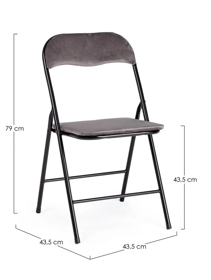 Sedia "Amal" con struttura in tubolare di acciaio verniciato a polvere ø19 mm, per arredo interno 43,5 x 43,5 x h 79 cm