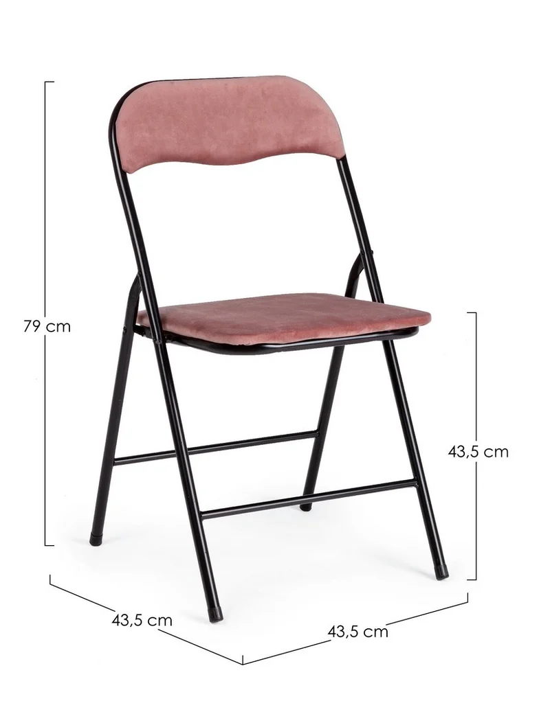 Sedia "Amal" con struttura in tubolare di acciaio verniciato a polvere ø19 mm, per arredo interno 43,5 x 43,5 x h 79 cm