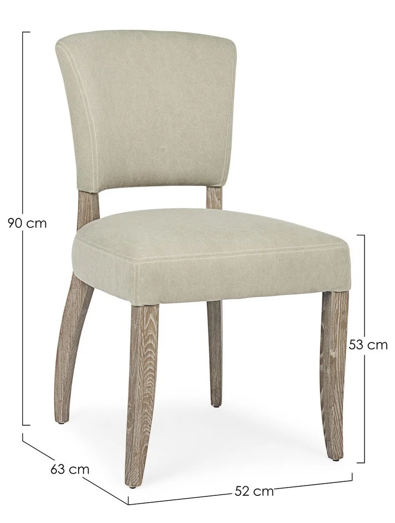 Sedia "Maratriz" con struttura in legno di frassino con finitura a base di nitrocellulosa, per arredo interno 52 x 63 x h 90 cm