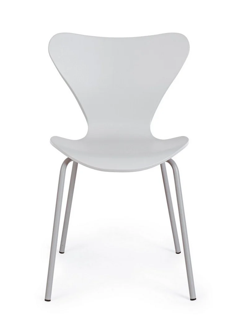 Sedia "Tessa" con gambe in acciaio verniciato a polvere epossidica, per arredo interno 50 x 49,5 x h 82 cm