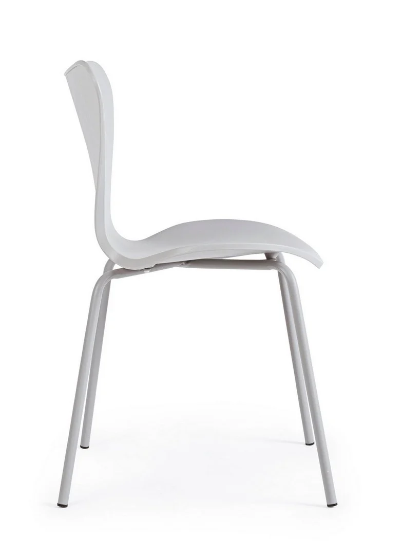 Sedia "Tessa" con gambe in acciaio verniciato a polvere epossidica, per arredo interno 50 x 49,5 x h 82 cm