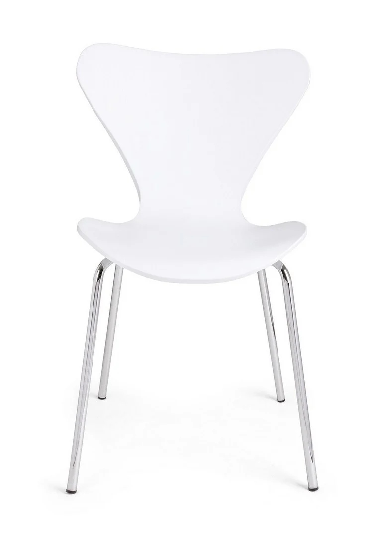 Sedia "Tessa" con gambe in acciaio verniciato a polvere epossidica, per arredo interno 50 x 49,5 x h 82 cm