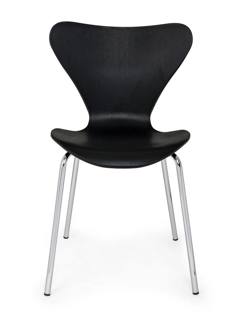 Sedia "Tessa" con gambe in acciaio verniciato a polvere epossidica, per arredo interno 50 x 49,5 x h 82 cm