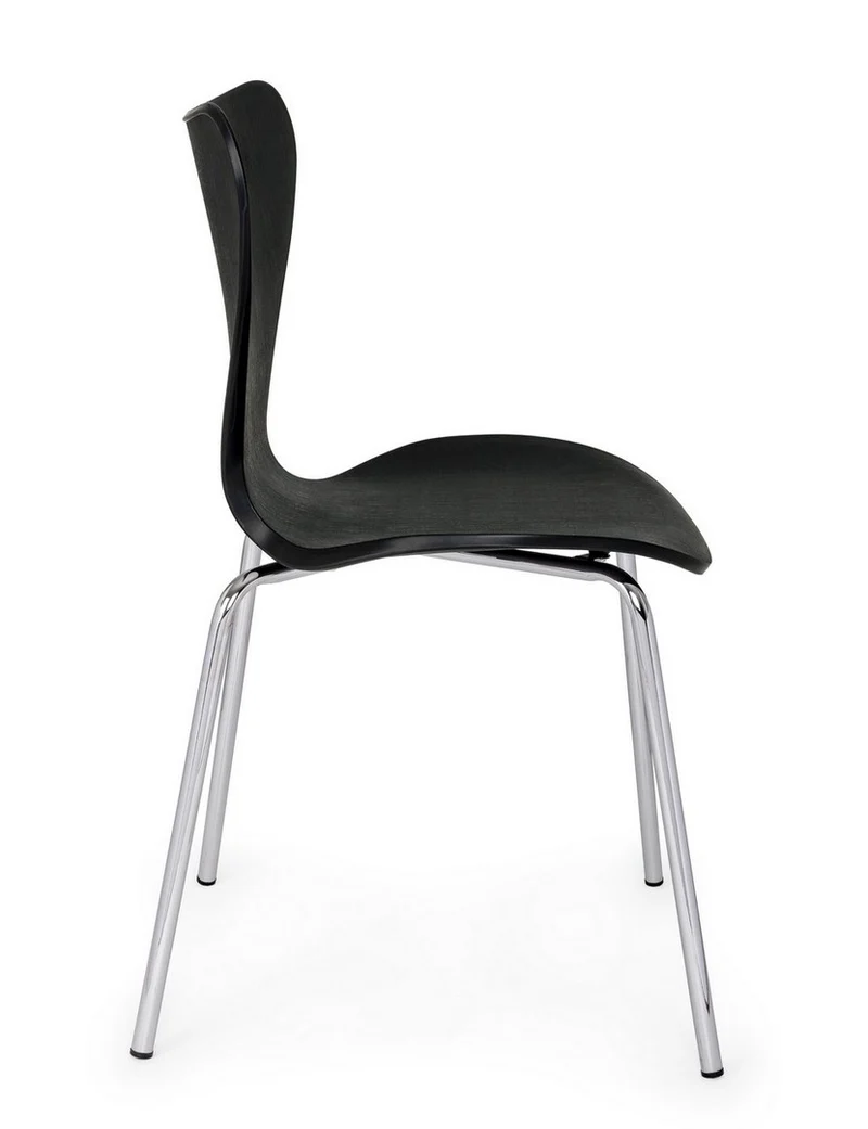 Sedia "Tessa" con gambe in acciaio verniciato a polvere epossidica, per arredo interno 50 x 49,5 x h 82 cm