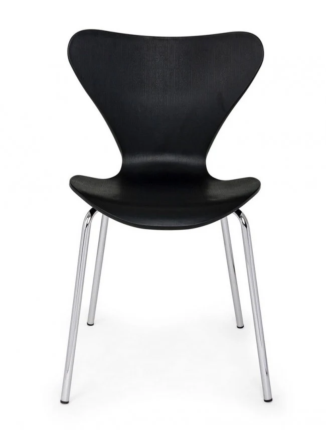 Sedia "Tessa" con gambe in acciaio verniciato a polvere epossidica, per arredo interno 50 x 49,5 x h 82 cm