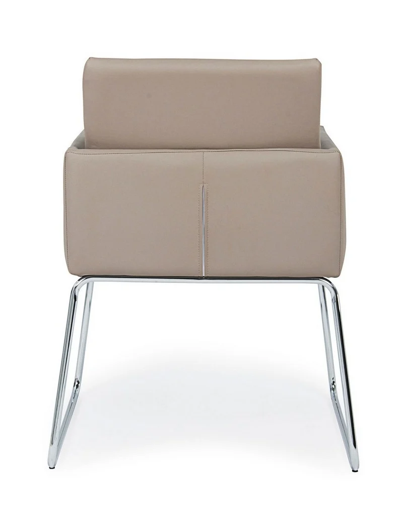 Sedia "Sixty Text" con struttura in acciaio e compensato, per arredo interno con braccioli, 60 x 54 x h 80,5 cm