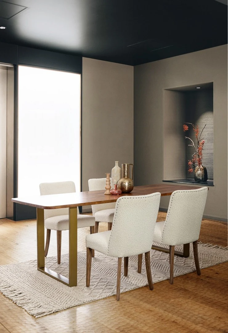 Sedia "Beatriz" con struttura in legno di quercia, per arredo interno 48 x 57 x h 88 cm