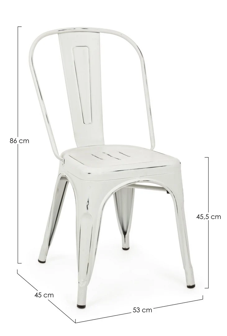 Sedia "Minnesota" con struttura in acciaio laminato a freddo e verniciato a polvere, per arredo interno 53 x 45 x h 86 cm