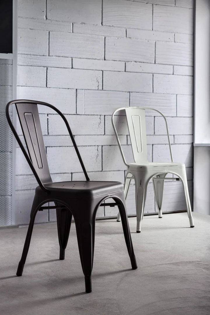 Sedia "Minnesota" con struttura in acciaio laminato a freddo e verniciato a polvere, per arredo interno 53 x 45 x h 86 cm
