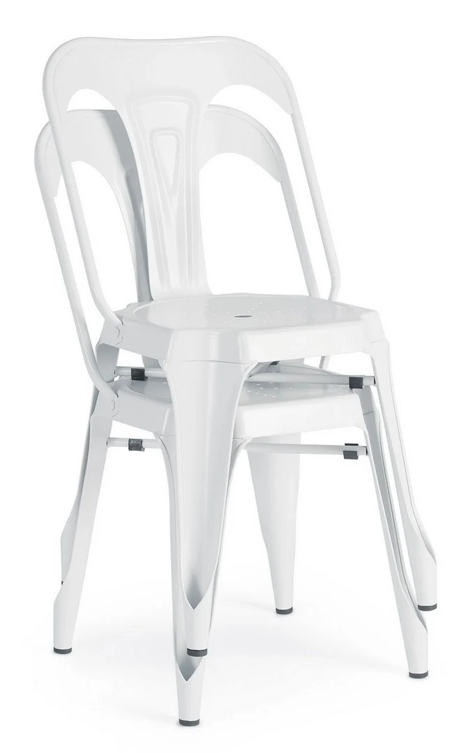 Sedia "Minnesota" con struttura in acciaio laminato a freddo e verniciato a polvere, per arredo interno 53 x 45 x h 86 cm