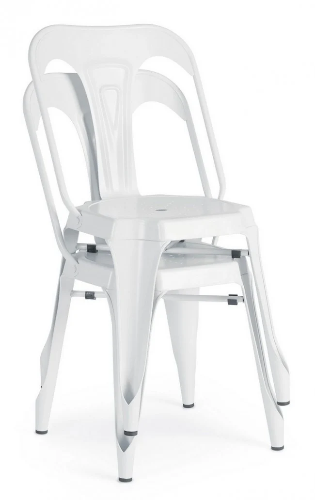 Sedia "Minnesota" con struttura in acciaio laminato a freddo e verniciato a polvere, per arredo interno 53 x 45 x h 86 cm