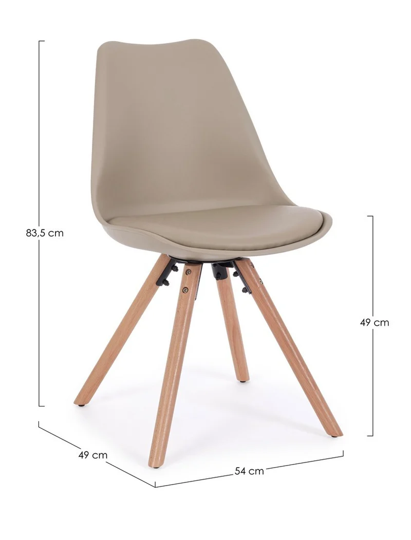 Sedia "New Trend" con gambe in legno di faggio, per arredo interno 54 x 49 x h 83,5 cm