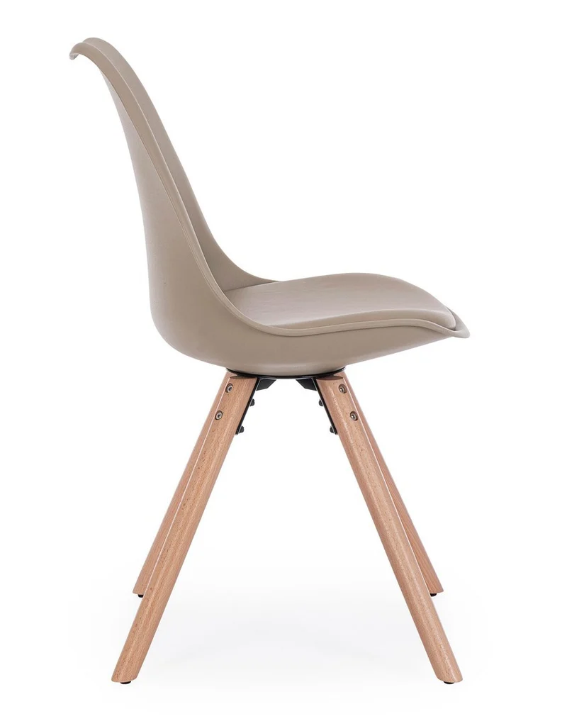 Sedia "New Trend" con gambe in legno di faggio, per arredo interno 54 x 49 x h 83,5 cm