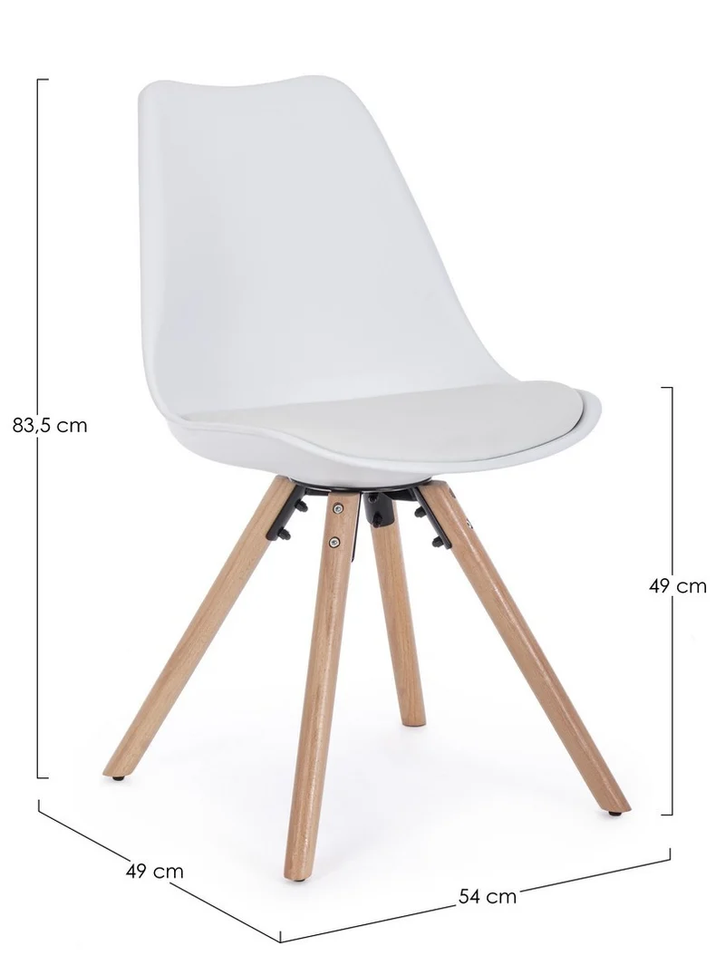 Sedia "New Trend" con gambe in legno di faggio, per arredo interno 54 x 49 x h 83,5 cm
