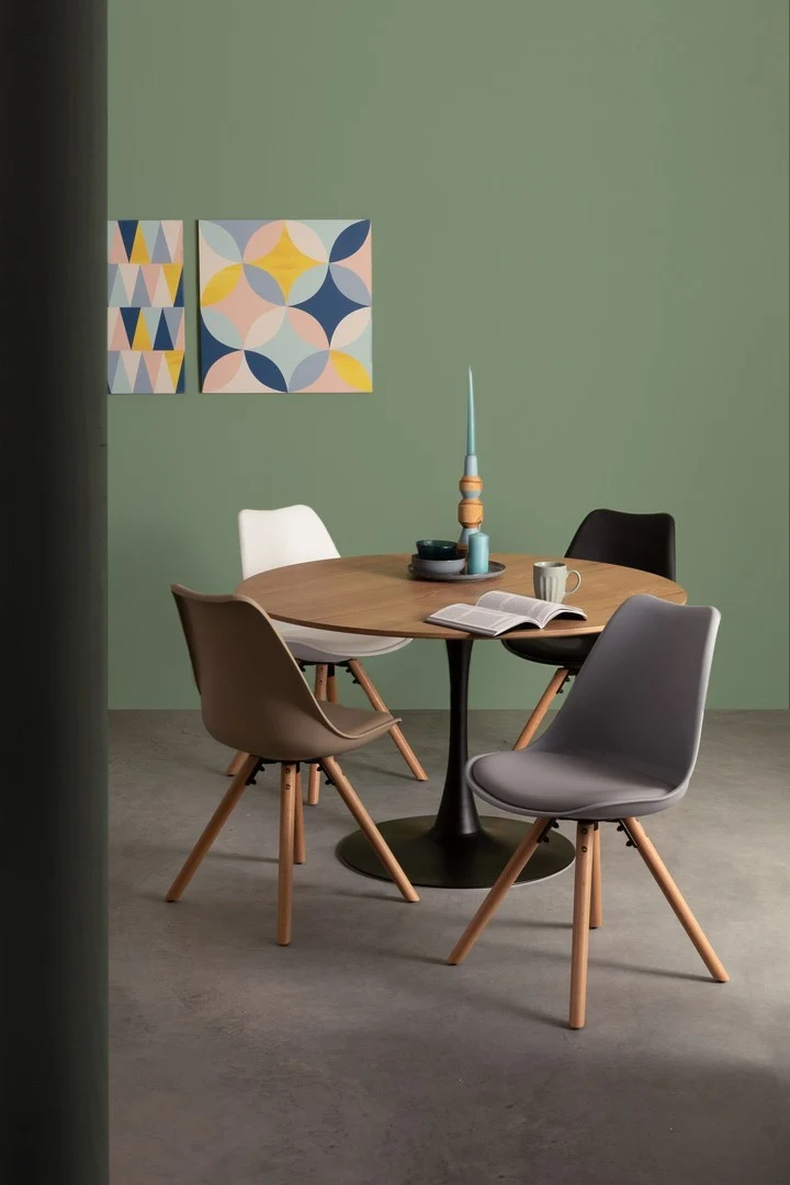 Sedia "New Trend" con gambe in legno di faggio, per arredo interno 54 x 49 x h 83,5 cm