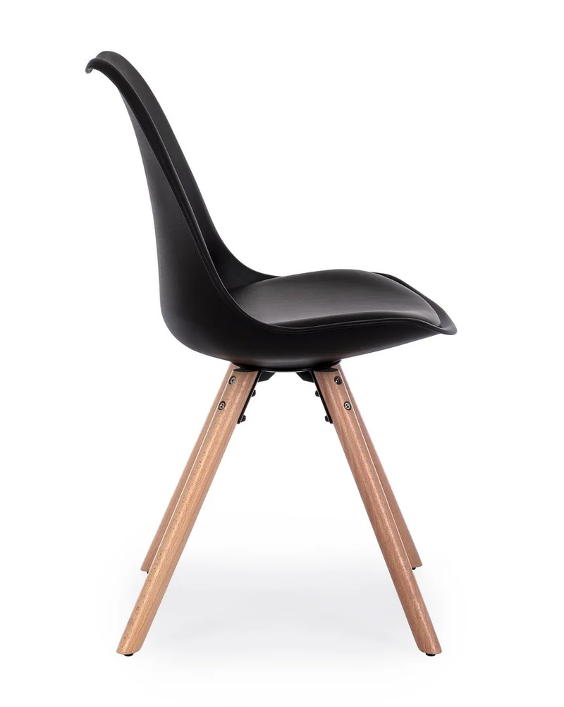Sedia "New Trend" con gambe in legno di faggio, per arredo interno 54 x 49 x h 83,5 cm